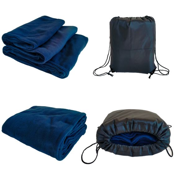 Туристический плед Tactico 145*200 синий - одеяло для кемпинга и туризма в чехле