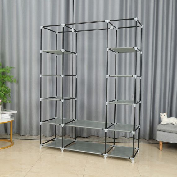 Шафа тканинна для взуття та одягу Bonro Бонро B13 сірий 135x45x173 см (42400223) | Зображення 8