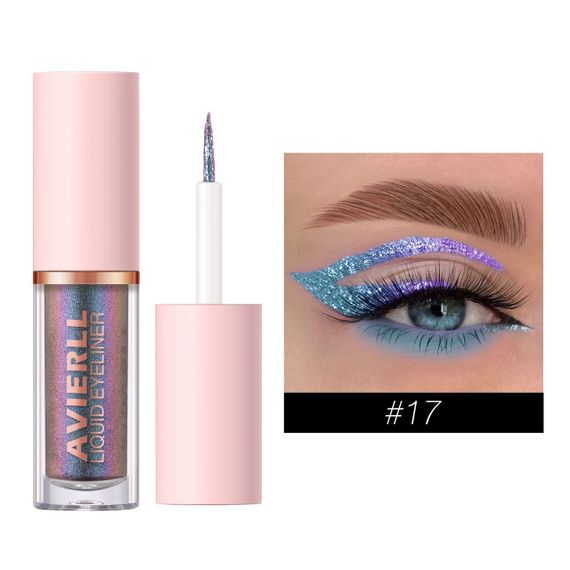 Перламутровая подводка для глаз (век) долговечная водостойкая цветная блестящая Avierll №17