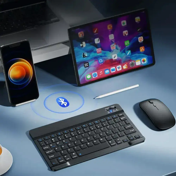 Клавіатура для планшета / Бездротова Bluetooth клавіатура з мишкою BT Combo / Набір 2в1 клавіатура + мишка | Зображення 1