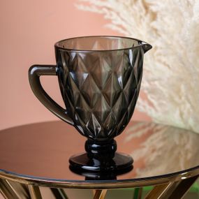 Кувшин для напитков с толстого стекла 1 л гранованый серый