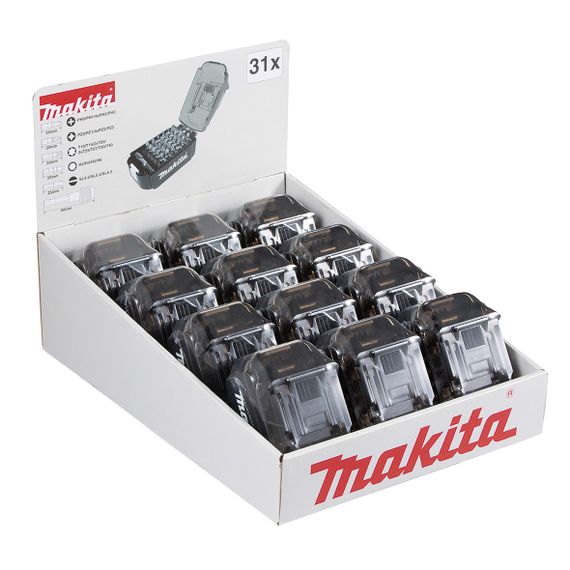 Набор бит 31 шт в виде аккумулятора LXT Makita B-68317 (стенд 12 шт)