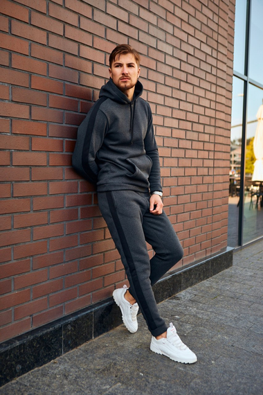 Костюм Лампас Зима антрацит-черный S | Зображення 2