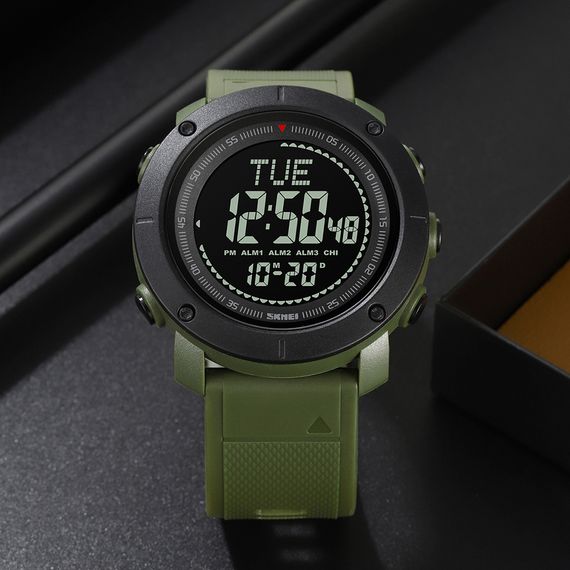 Чоловічий годинник Skmei 2095AG Army Green + Compass | Зображення 5