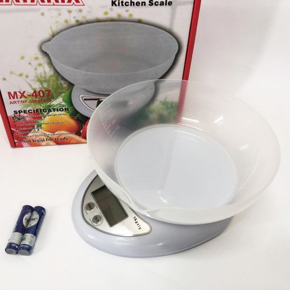 Весы для еды с чашей Matarix MX-407 5 кг, Весы для кулинара еды кухонные AO-88 | Зображення 3