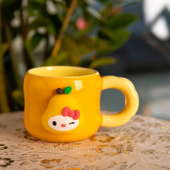 Кубок порцелянова з магнітом Sanrio 400 (мл) подарункова кружка прикольна чашка для дітей на подарунок Помаранчевий FM-37B