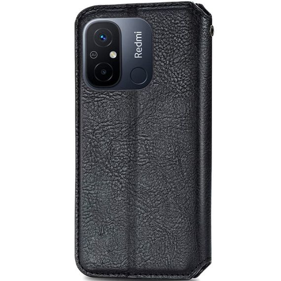 Шкіряний чохол-книжка GETMAN Cubic (PU) для Xiaomi Redmi 12C Чорний | Зображення 1