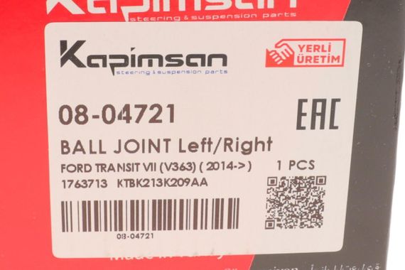 Опора шаровая передняя снизу Ford Transit V184 V347 00- Connect 02- 08-04721 | Зображення 4