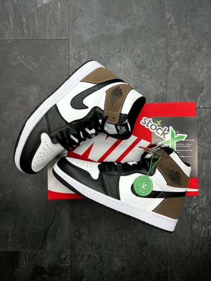 Чоловічі кросівки N-ike Air Jordan  High Black White Khaki 44 - 28 см | Зображення 9