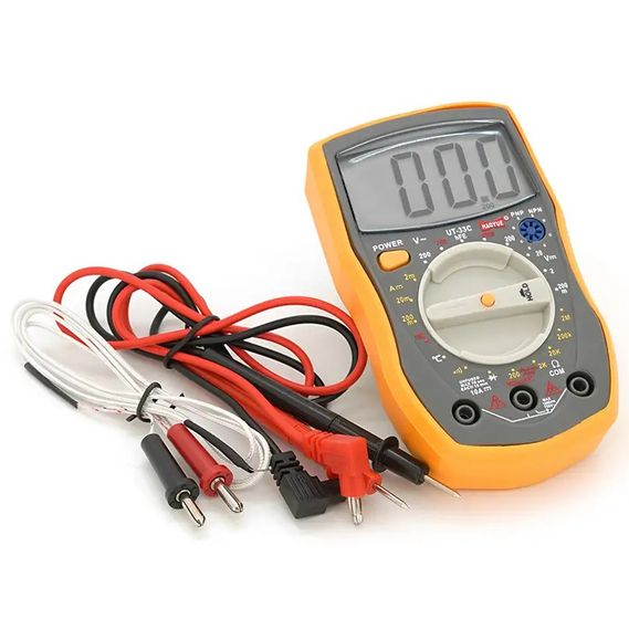 Мультиметр HAOYUE DT-33C Вимірювання: V (AC/DC), A (AC/DC), Ω, hFE, дзвінки. Функції: Data Hold, тест діодів