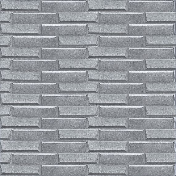 Самоклеюча 3D панель 3080x700x5мм Кладка Срібло SW-00001760 | Зображення 1