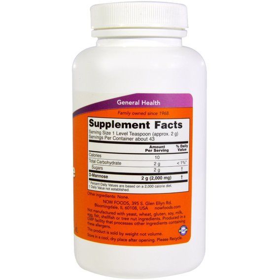 Урологический препарат NOW Foods D-Mannose powder 85 g /43 servings/ | Зображення 1