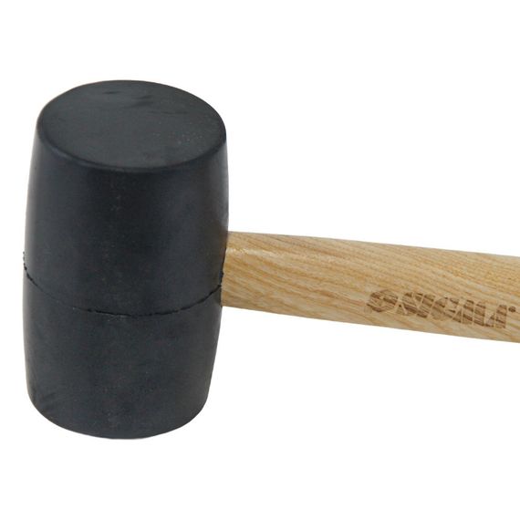 Киянка резиновая Sigma 450 г деревянная рукоятка, черная (4317721) | Зображення 1