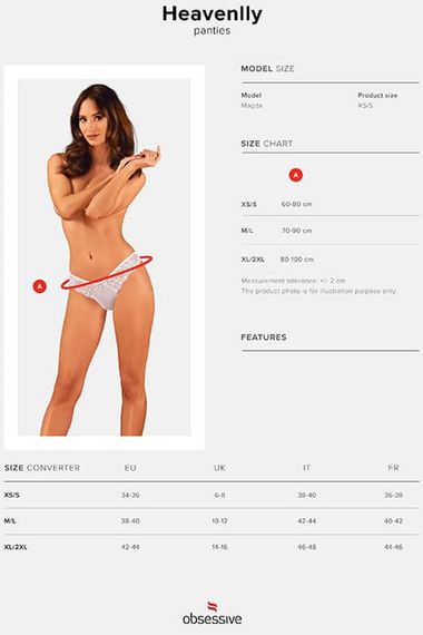 Трусики Obsessive Heavenlly Білі M/L | Зображення 6
