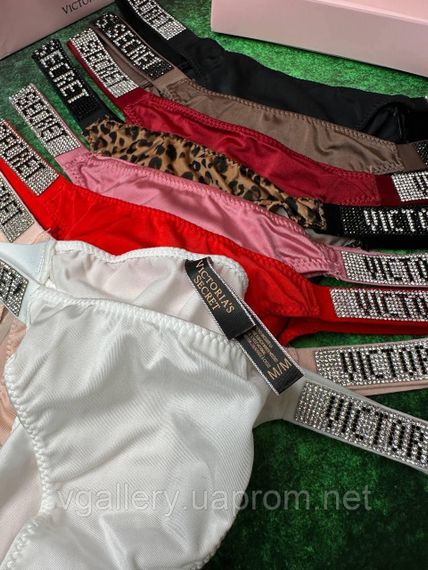 Жіночі трусики буферияна Victoria's Secret зі стразами, танга Вікторія Сікрет зі стразами M, Червоний | Зображення 5