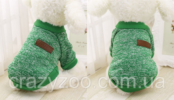 Кофта для собак и котов EcoToys Green L рябая зеленая A: 36 см B: 44 см C: 29 см L-7071 | Зображення 7