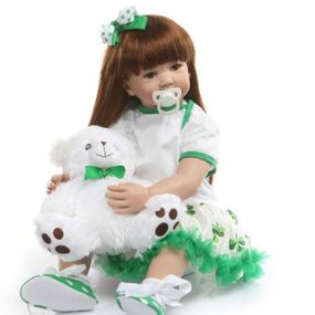 Силіконова Колекційна Лялька Реборн Reborn Дівчинка Ніка (Вінілова Лялька) Висота 60 см