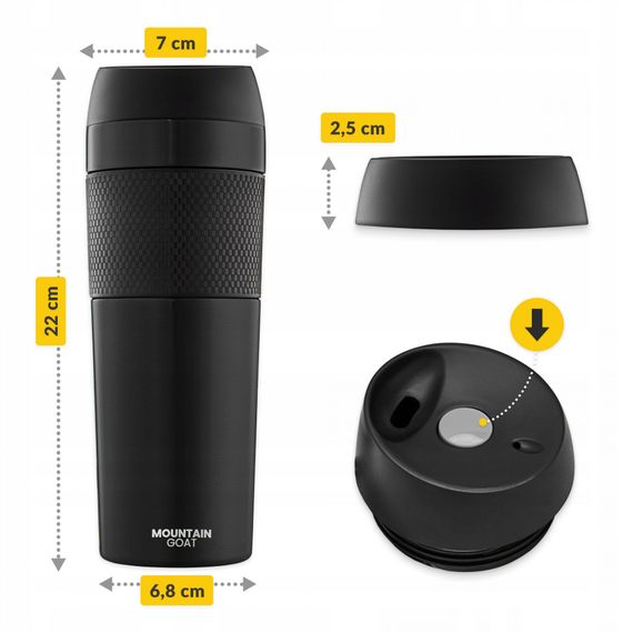 Термокухоль Mountain Goat Travel 0.4 л Black (P-5907739315694) | Зображення 1