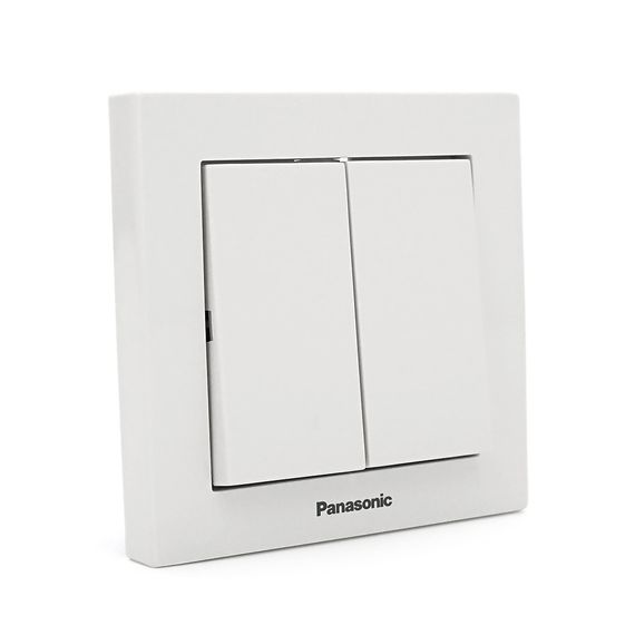 Выключатель Panasonic Karre Plus 55 двухклавишный, белый