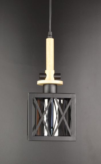 Люстра підвісна LOFT на 1 лампочку 25885 Чорний 40-100х16х16 см. | Зображення 1