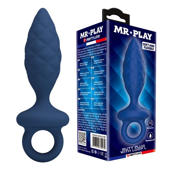 Анальна пробка MR. PLAY Butt Plug with Loop – Size L