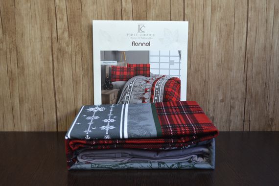 Комплект постільної білизни First Choice Flanel 200×220 см Happinies Red | Зображення 3