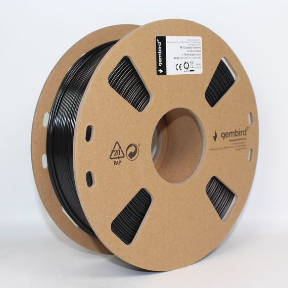 Пластиковий матеріал (филамент) для 3D-принтера Gembird 3DP-PETG1.75-01-BK, чорний | Зображення 1