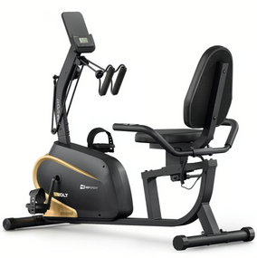 Горизонтальний велотренажер Hop-Sport HS-045L Volt магнітний золотистий