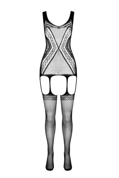 Бодистокинг Passion ECO BS007 red, с доступом, силуэтный рисунок, имитация подвязок sexstyle | Зображення 5