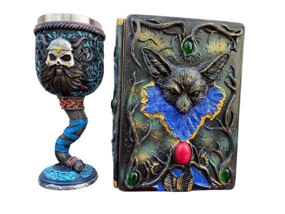 Подарунковий набір Келих 3D Молот Тора Вікінг і Блокнот 3D «Лісовий Гримуар Лиси»