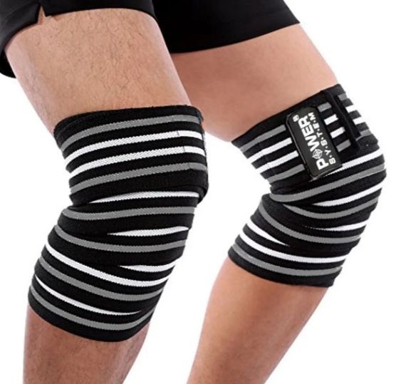 Бинти на коліна Power System PS-3700 Knee Wraps Grey/Black (пара) (PS-3700_Grey-Black) | Зображення 2
