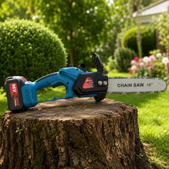 Акумуляторна ланцюгова пилка DOMOTEC Chain Saw 12″/16″ 96V | Зображення 4