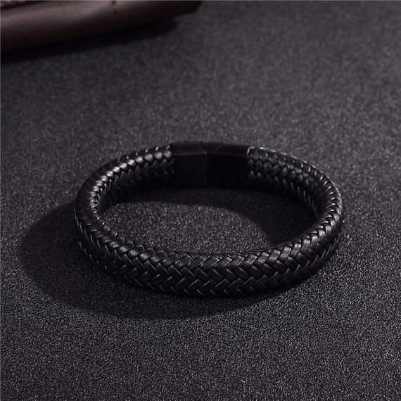 Чоловічий шкіряний браслет Primo Rock Lux 22 - Black | Зображення 4