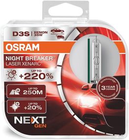 Лампа OSRAM D3S 35W PK32D-5 XENARC NIGHT BREAKER LASER NEXT GEN +220% 66340XNN-HCB-DUO