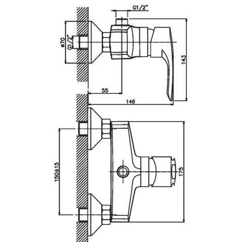 Змішувач для душа Haiba GERMES 003 (HB0843) | Зображення 1