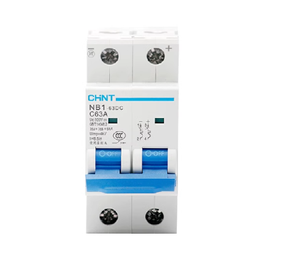 Автоматичний вимикач постійного струму CHNT NB1-63DC 2P C63 DC500V, 63A, 6kA, DIN, 86*36*49.5mm