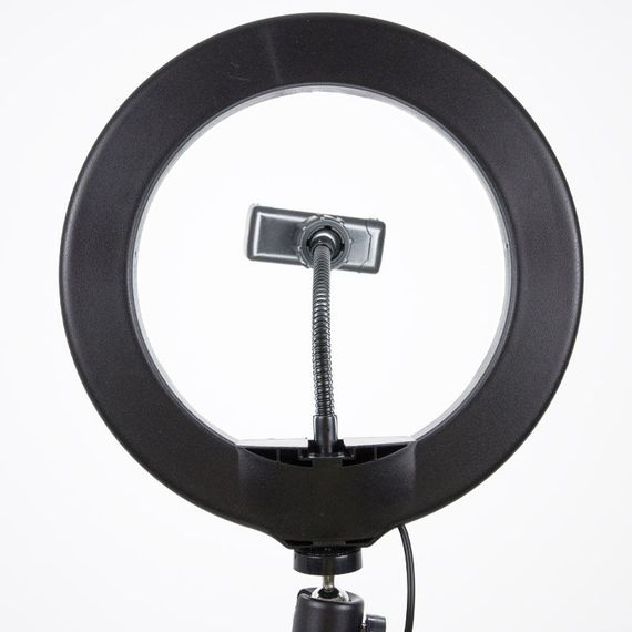 Кольцевая светодиодная LED лампа Arc Ring 10" + tripod 2.1m Black | Зображення 3