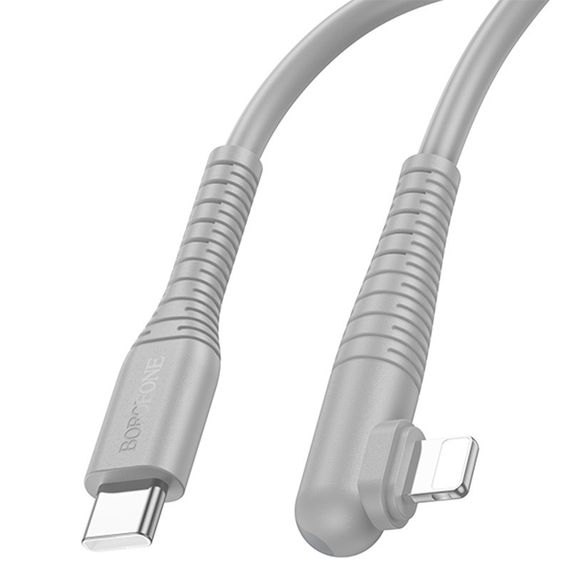 Дата кабель Borofone BX105 Corriente Type-C to Lightning (1m) Gray | Зображення 1