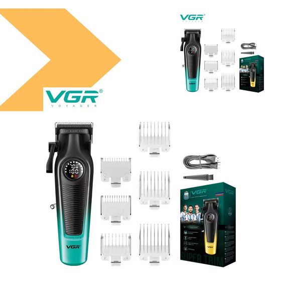 Комплект VGR 2 в 1 V-196/996 GREEN, акумуляторна машинка для стрижки та триммер (46248-V-196&996 GREEN_875) | Зображення 1
