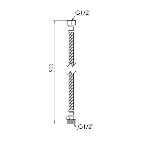 Гнучка підводка для води Thermo Alliance Forte ВН 50 см SF392W50 | Зображення 1