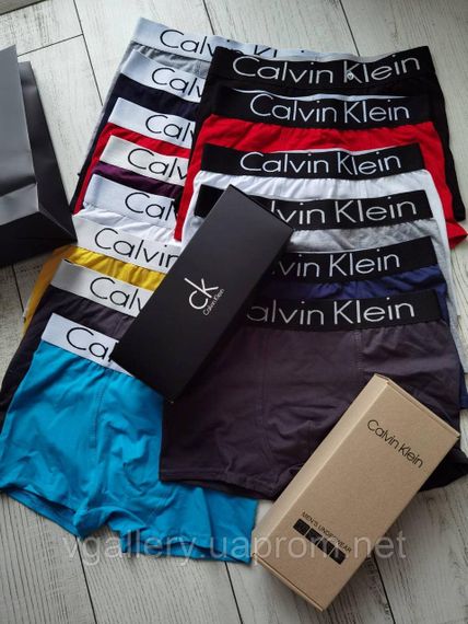 Мужской набор Calvin Klein Steel Black, мужские трусы Кельвин Кляйн в коробке на 3-5 штук, набор трусов Модал | Зображення 1