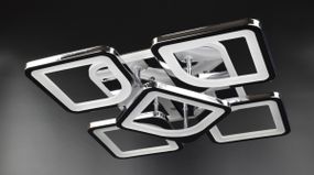 Люстра світлодіодна стельова LED світильник для квартири на стелю лед з пультом 26113 Хром 11х40х40 см.