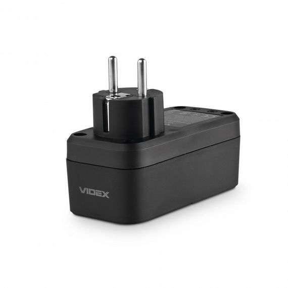 Сетевой адаптер с 2USB + USB-C и заземлением VIDEX ONCORD VF-AD1G2U1C-B Black | Зображення 5