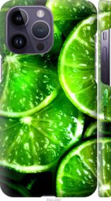Чохол на iPhone 14 Pro Max Зелені часточки лимона "852m-2667-2448"