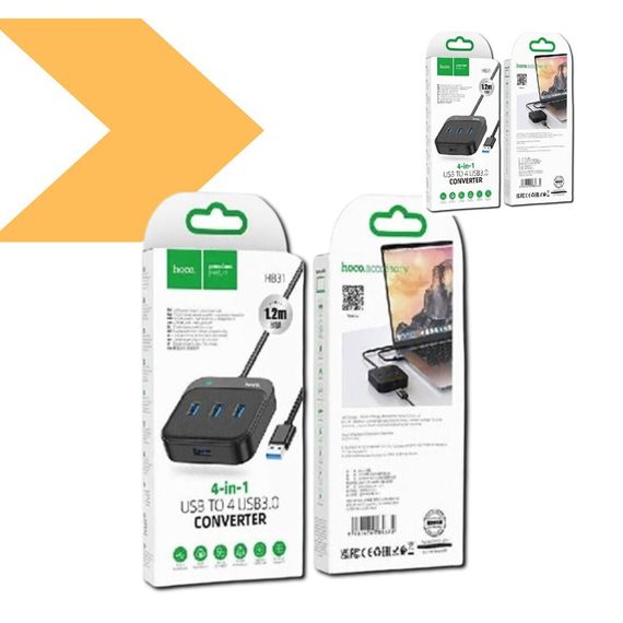 USB-хаб 4-в-1 конвертер HOCO HB31 Easy (34378-01_292) | Зображення 1