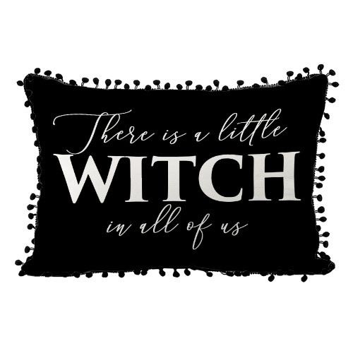 Подушка із мішковини з помпонами Witch 45x32 см (43PHBP_24S009)
