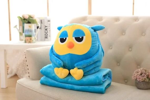 М'яка іграшка Happy Baby Сова плед-подушка трансформер 3 в 1 | Зображення 1