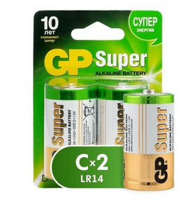 Батарейка лужна C/LR14 (бл-2шт) GP Super
