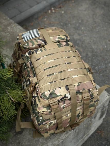 Тактичний рюкзак військовий мультикам з прапором Сша Multicam Usa штурмовий армійський рюкзак 45Л