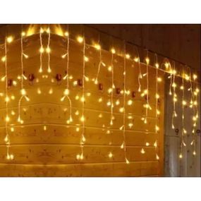 Гірлянда LED 200 "Бахрома" ТЕПЛА БІЛА (прозорий дріт) 5m*0.5м 1505-07